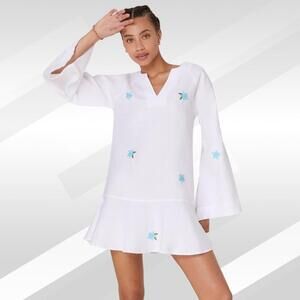 2/$50 Andie x Fanm Mon The Serik White Linen Mini Dress Size L – Chic & Breezy